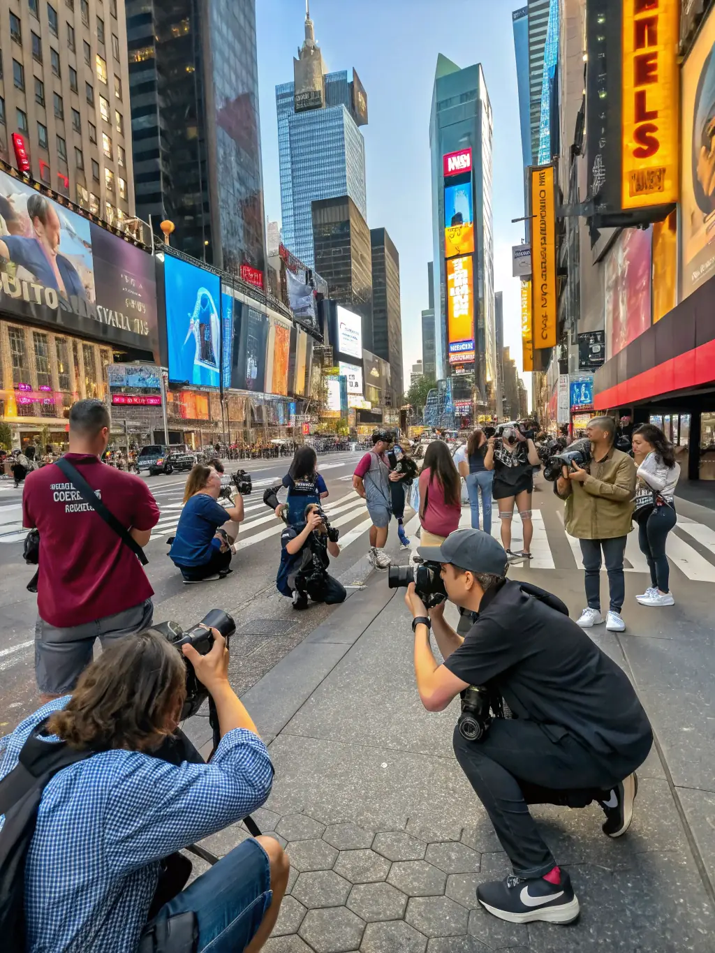 A lively scene from a street art event, with artists creating murals and engaging with the public in a collaborative art project.